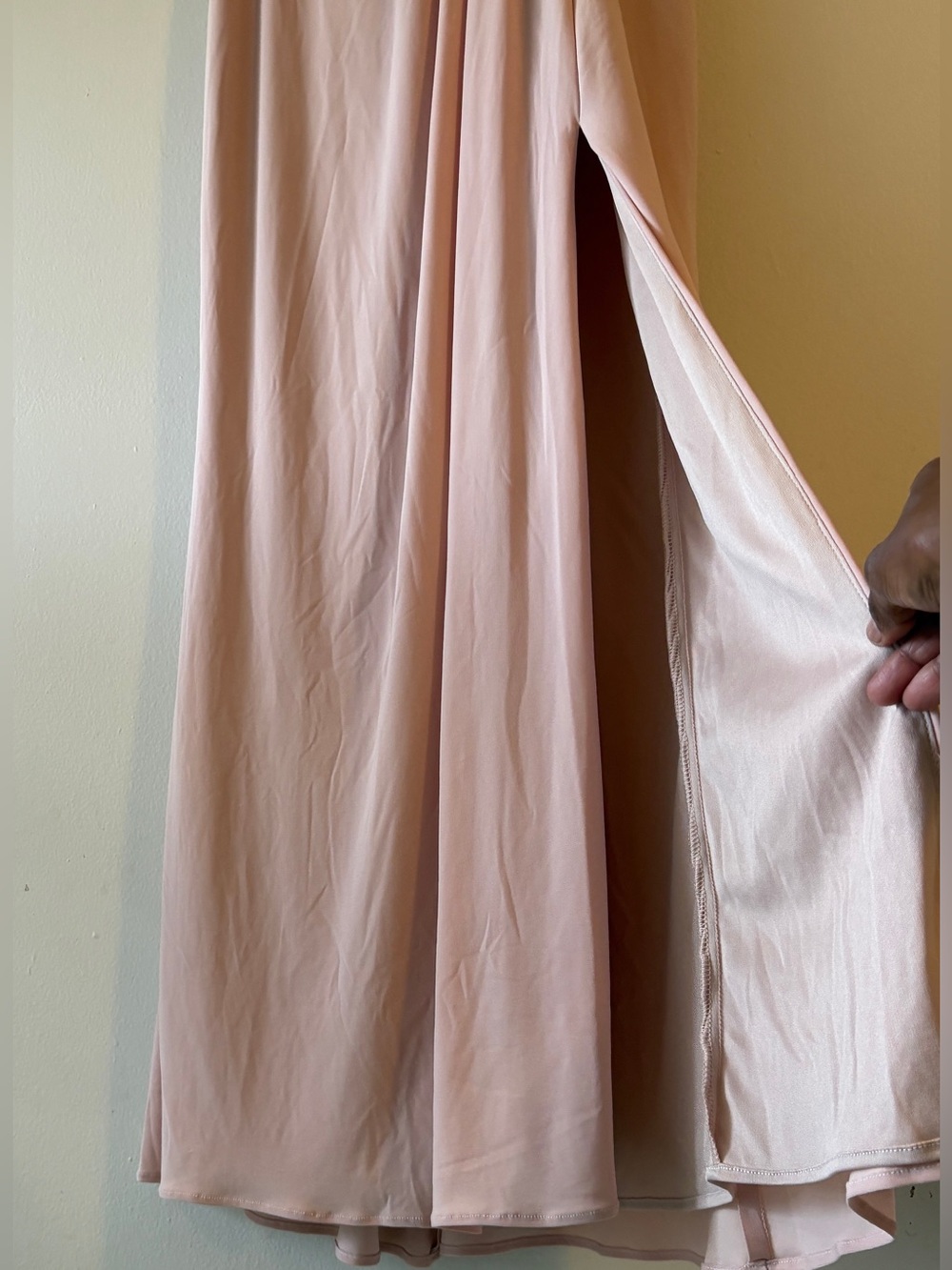 BHLDN Lena Flutter Sleeve Maxi Dress Sz 6 Blush Pink Floor-Length Evening Dress - Picture 8 of 14